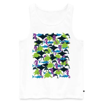 Ocean Camouflage – marine life in camouflage style - Men's Premium Organic Tank Top - white - Front - AI Model Male 178 light (178cm)