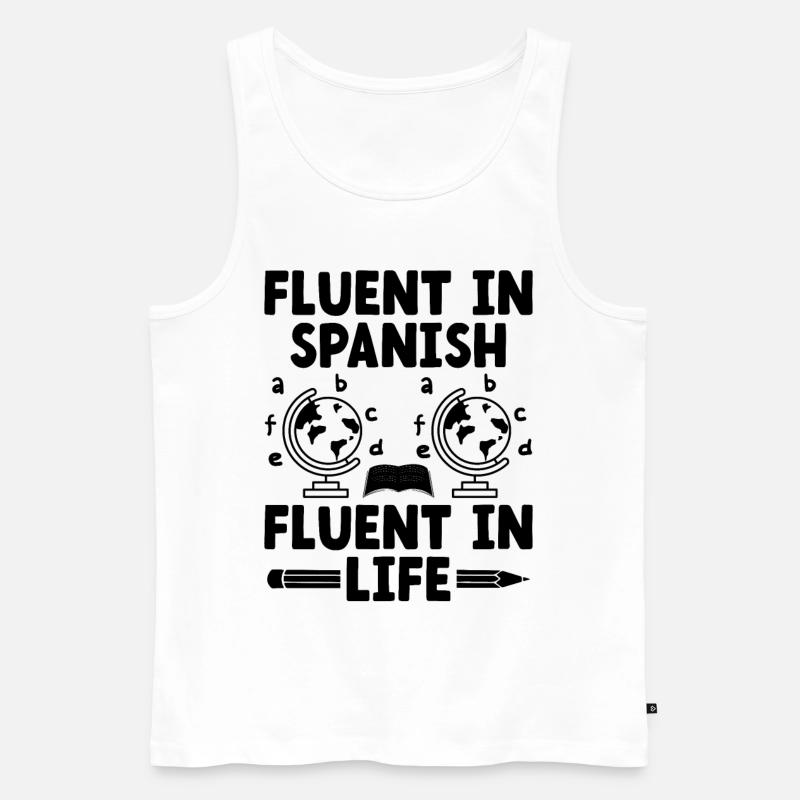 Fremdsprachenlehrer Schule Sprachlehrer - Männer Premium Bio Tank Top - Weiß
