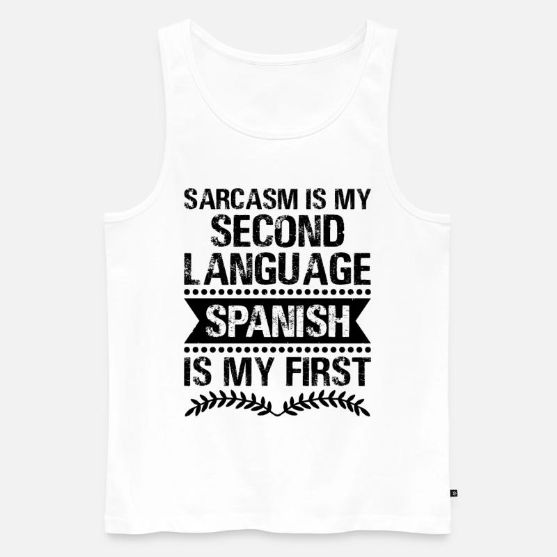 Fremdsprachenlehrer Schule Sprachlehrer - Männer Premium Bio Tank Top - Weiß
