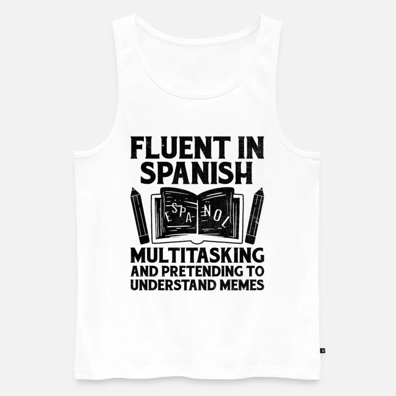 Fremdsprachenlehrer Schule Sprachlehrer - Männer Premium Bio Tank Top - Weiß