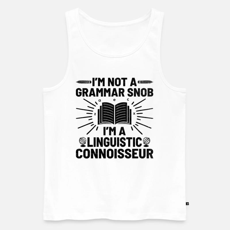 Fremdsprachenlehrer Schule Sprachlehrer - Männer Premium Bio Tank Top - Weiß