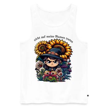 Meine Blumen lustiger Garten Spruch Gärtner Pflanz - Männer Premium Bio Tank Top - Weiß - Vorne - Michal (187cm)