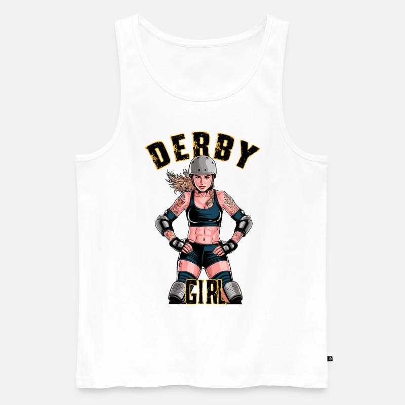 Rollschuhe Roller Derby Rollschuhfahren - Männer Premium Bio Tank Top - Weiß
