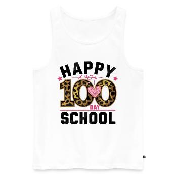Happy One Hundred Day School für eine Lehrer und - Männer Premium Bio Tank Top - Weiß - Vorne - Michal (187cm)