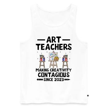 Art Teacher School Teacher Funny Art Teachers Scho - Men's Premium Organic Tank Top - white - Front - Michal (187cm)