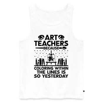 Kunstlehrer Schullehrer Lustige Kunstlehrer Scho - Männer Premium Bio Tank Top - Weiß - Vorne - AI Model Male 178 light (178cm)