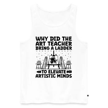 Kunstlehrer Schullehrer Lustige Kunstlehrer Scho - Männer Premium Bio Tank Top - Weiß - Vorne - Michal (187cm)
