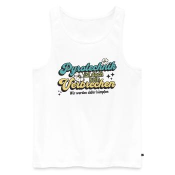 Pyrotechnics are not a crime - Meme Spruch - Men's Premium Organic Tank Top - white - Front - Michal (187cm)