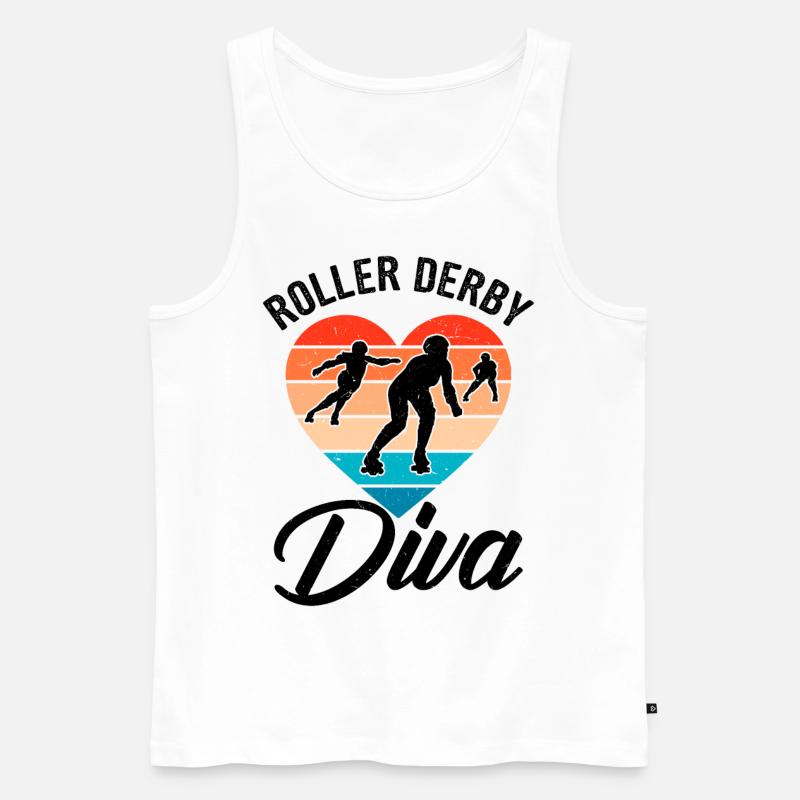 Witziger Rollschuh Spruch - Männer Premium Bio Tank Top - Weiß
