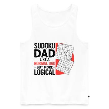 Witziger Sudoku Spruch - Männer Premium Bio Tank Top - Weiß - Vorne - AI Model Male 178 light (178cm)
