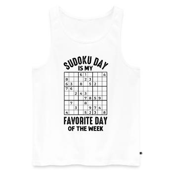 Witziger Sudoku Spruch - Männer Premium Bio Tank Top - Weiß - Vorne - AI Model Male 178 light (178cm)