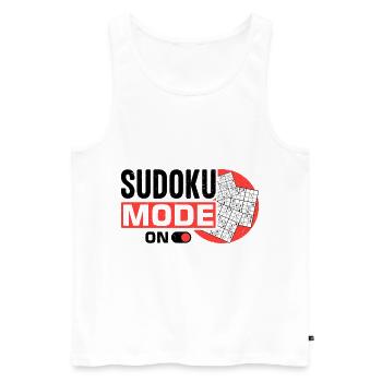 Witziger Sudoku Spruch - Männer Premium Bio Tank Top - Weiß - Vorne - AI Model Male 178 light (178cm)