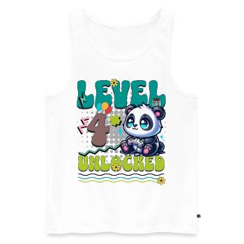 4e anniversaire Niveau Débloqué Gaming Panda - Débardeur bio Premium Homme - blanc - Devant - Michal (187cm)
