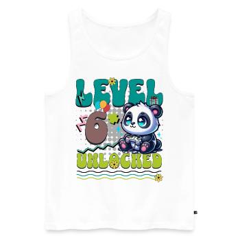 6e anniversaire Niveau Débloqué Gaming Panda - Débardeur bio Premium Homme - blanc - Devant - Michal (187cm)