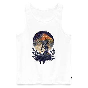 Fairycore Mushroom Goblincore Moon Phases Vintage - Men's Premium Organic Tank Top - white - Front - AI Model Male 178 light (178cm)