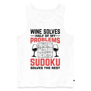 Witziger Sudoku Spruch - Männer Premium Bio Tank Top - Weiß - Vorne - AI Model Male 178 light (178cm)