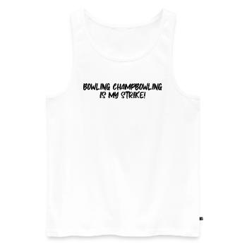 Bowling - Bowling ChampLe bowling est mon coup ! - Débardeur bio Premium Homme - blanc - Devant - AI Model Male 178 light (178cm)