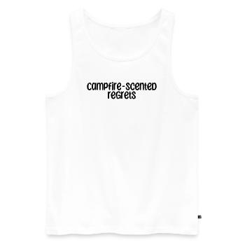 Camping - Campfire-scented regrets - Männer Premium Bio Tank Top - Weiß - Vorne - AI Model Male 178 light (178cm)
