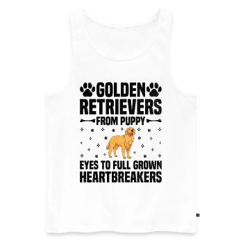 Golden Retriever von Welpenaugen bis zum ausgewachsenen GR - Männer Premium Bio Tank Top - Weiß - Vorne - Michal (187cm)