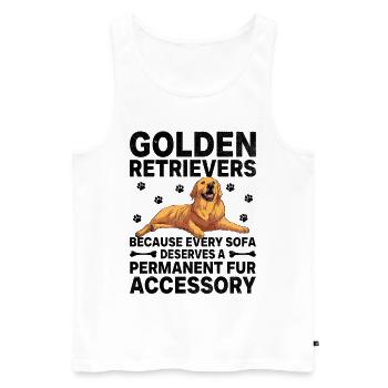 Golden Retrievers Parce que chaque canapé mérite un pe - Débardeur bio Premium Homme - blanc - Devant - Michal (187cm)