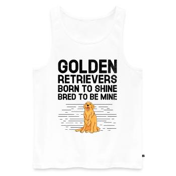 Golden Retrievers Born To Shine Bred To Be Mine GR - Men's Premium Organic Tank Top - white - Front - AI Model Male 178 light (178cm)
