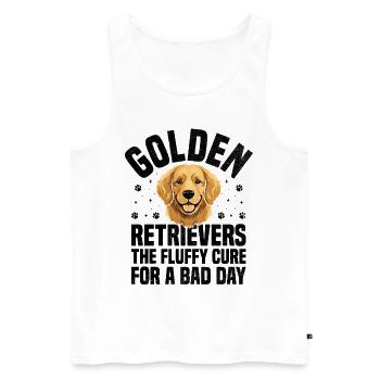Golden Retriever: Das flauschige Heilmittel für einen schlechten Tag GR - Männer Premium Bio Tank Top - Weiß - Vorne - Michal (187cm)
