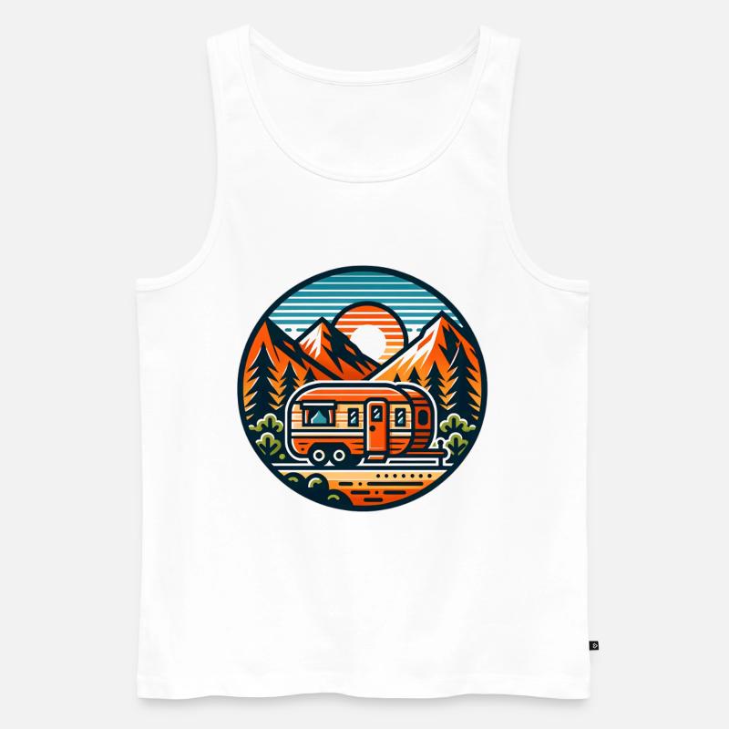 Camping Camper Wohnwagen - Männer Premium Bio Tank Top - Weiß