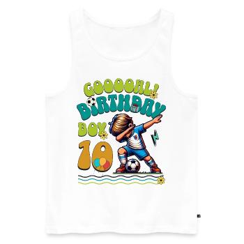 10e anniversaire de football - Débardeur bio Premium Homme - blanc - Devant - Michal (187cm)