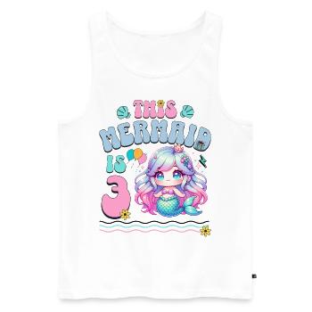Meerjungfrau 3. Geburtstag Mädchen Kinder - Männer Premium Bio Tank Top - Weiß - Vorne - Michal (187cm)