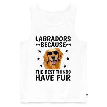 Labradore, weil die besten Dinge Fell haben Labrado - Männer Premium Bio Tank Top - Weiß - Vorne - Michal (187cm)