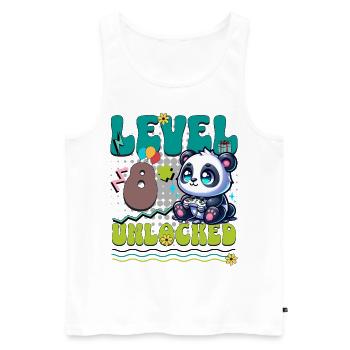 8. Geburtstag Level Unlocked Gaming Panda - Männer Premium Bio Tank Top - Weiß - Vorne - Michal (187cm)