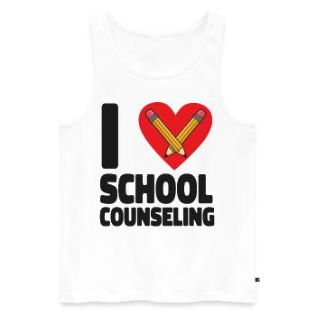 Conseiller scolaire Cœur I (Cœur) - Débardeur bio Premium Homme - blanc - Devant - AI Model Male 178 light (178cm)