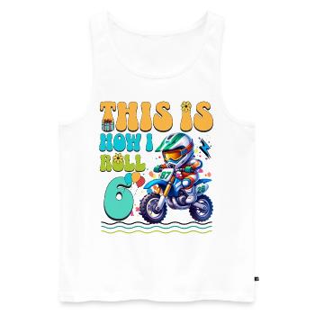 6e anniversaire de motocross - Débardeur bio Premium Homme - blanc - Devant - Michal (187cm)