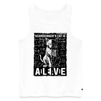 Schrödinger's Cat Is Dead and Alive - Men's Premium Organic Tank Top - white - Front - AI Model Male 178 light (178cm)