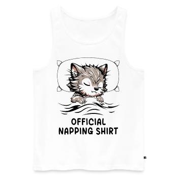 Werewolf Official Napping Shirt - Männer Premium Bio Tank Top - Weiß - Vorne - Michal (187cm)