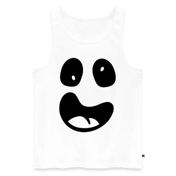 Funny ghost face - Men's Premium Organic Tank Top - white - Front - AI Model Male 178 light (178cm)