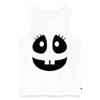 Schüchternes Geistergesicht - Männer Premium Bio Tank Top - Weiß - Vorne - Michal (187cm)