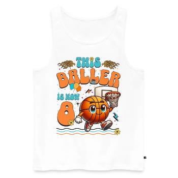 Basketball 8th Birthday Children's Birthday Party - Men's Premium Organic Tank Top - white - Front - Michal (187cm)