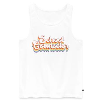 School Counselor Retro Vintage - Männer Premium Bio Tank Top - Weiß - Vorne - Michal (187cm)