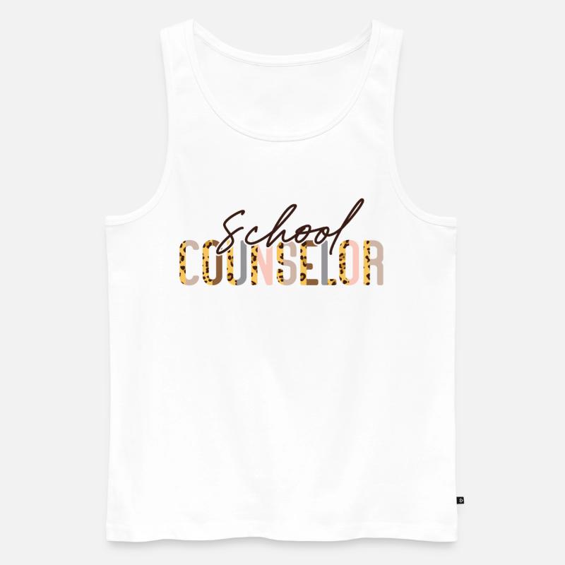 School Counselor Leopard Cheetah - Männer Premium Bio Tank Top - Weiß