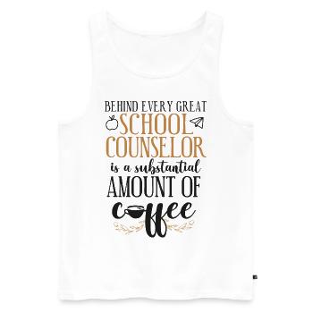 School Counselor Coffee Behind - Männer Premium Bio Tank Top - Weiß - Vorne - Michal (187cm)