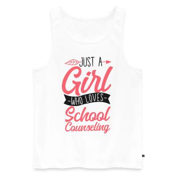 Conseillère scolaire Juste une fille qui - Débardeur bio Premium Homme - blanc - Devant - Michal (187cm)