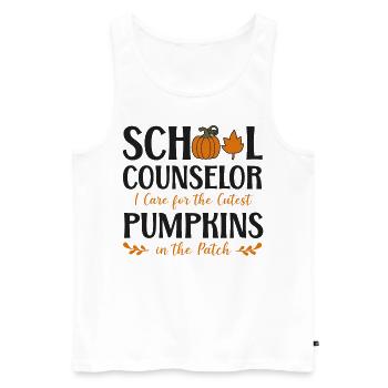 Conseiller scolaire Cas de citrouille - Débardeur bio Premium Homme - blanc - Devant - Michal (187cm)