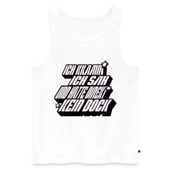 Ich kamm ich sah und hatte direkt kein bock - Männer Premium Bio Tank Top - Weiß - Vorne - Michal (187cm)