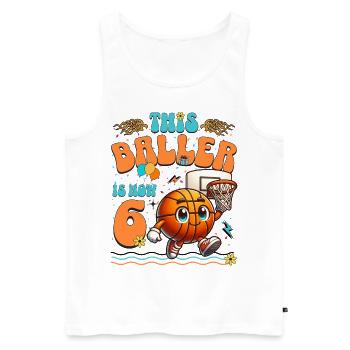 Basketball 6th Birthday Children's Birthday Party - Men's Premium Organic Tank Top - white - Front - Michal (187cm)