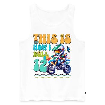 Motocross 12th Birthday - Men's Premium Organic Tank Top - white - Front - AI Model Male 178 light (178cm)