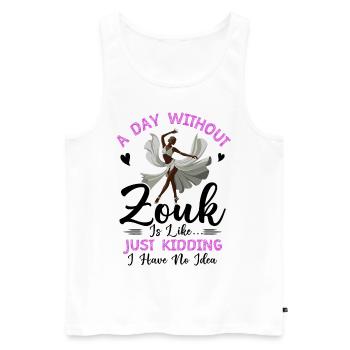Witziger Zouk Tänzer Spruch - Männer Premium Bio Tank Top - Weiß - Vorne - AI Model Male 178 light (178cm)