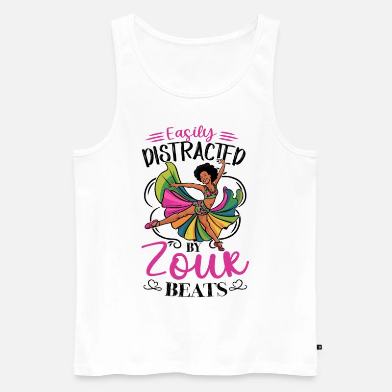 Witziger Zouk Tänzer Spruch - Männer Premium Bio Tank Top - Weiß