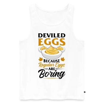 Devil's Egg Spell - Men's Premium Organic Tank Top - white - Front - Michal (187cm)