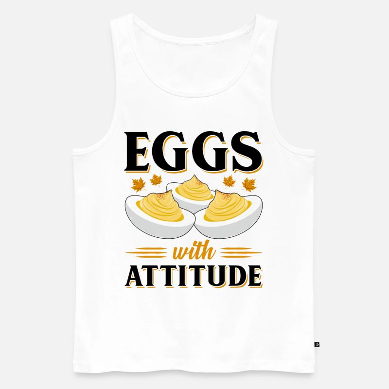 Teufelsei Spruch - Männer Premium Bio Tank Top - Weiß